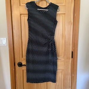 Superstition jersey midi-dress in blue and brown (size M)